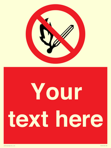 Custom No Open Flames Sign